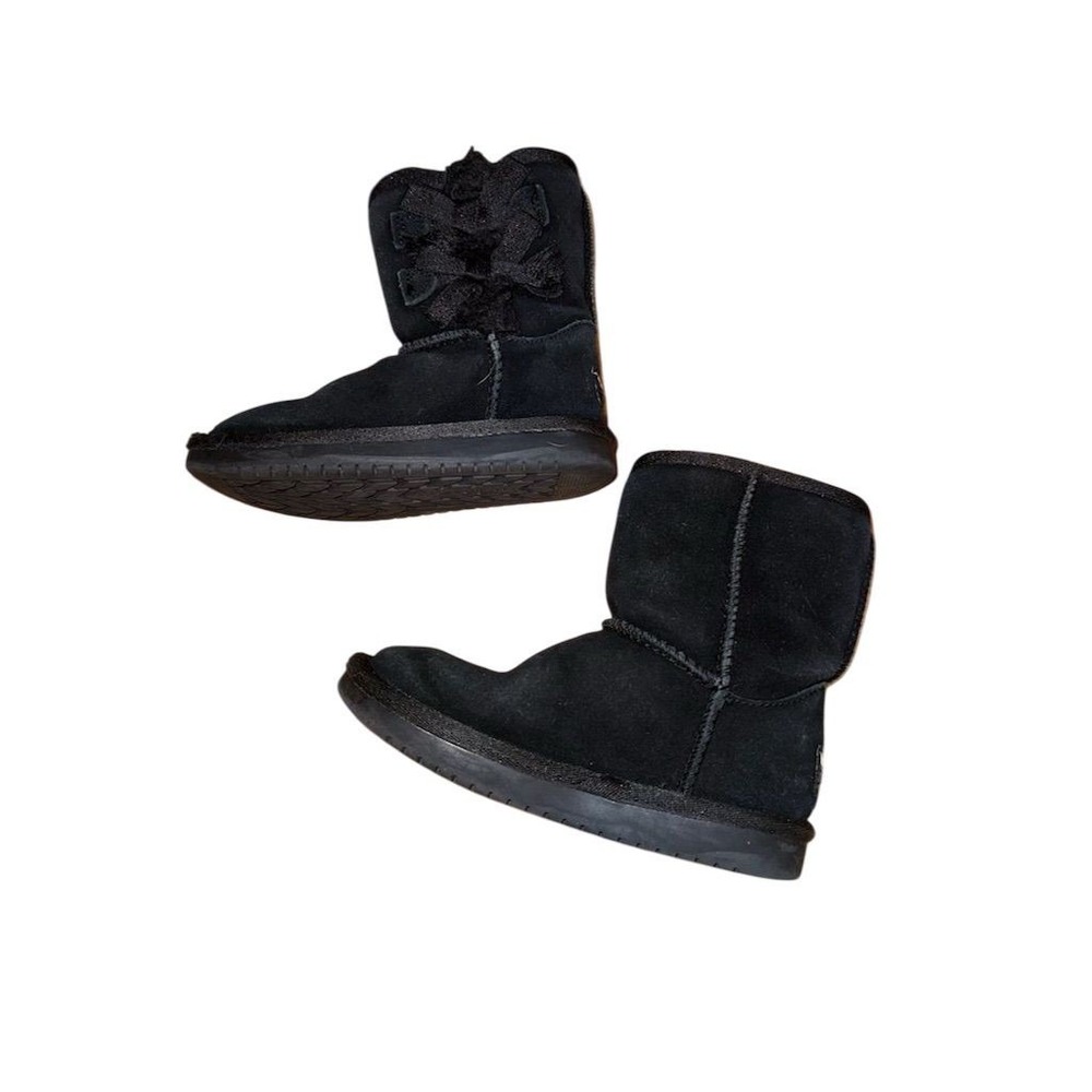 Koolaburra by UGG Toddler Black Short Boots Size 10 Bow Accents fair condition